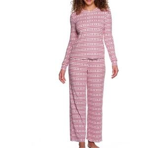 Women’s size smaller LOFT Red and White Patterned Pajama Set new